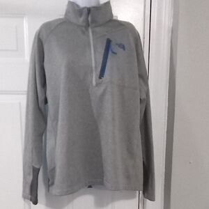 The North Face Gray and Blue Pullover Quarter Zip Active
